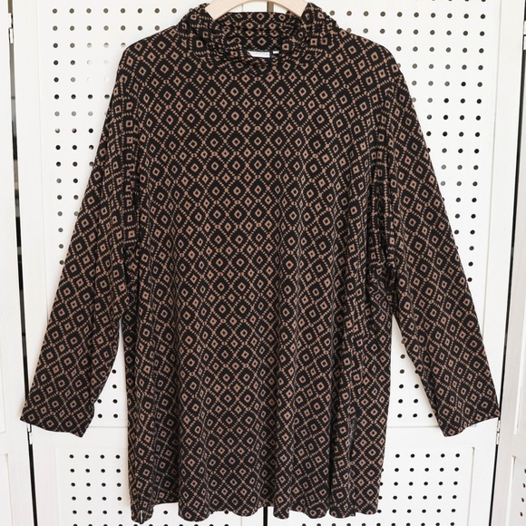 Susan Graver Tops - Susan Graver Liquid Knit Ruched Turtleneck Long Sleeve Tunic Top SIZE 2X A269282